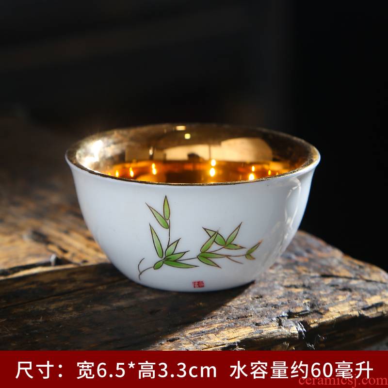 Dehua white porcelain suet jade high - grade ceramic cups perfectly playable cup sample tea cup kung fu tea master cup of large single CPU
