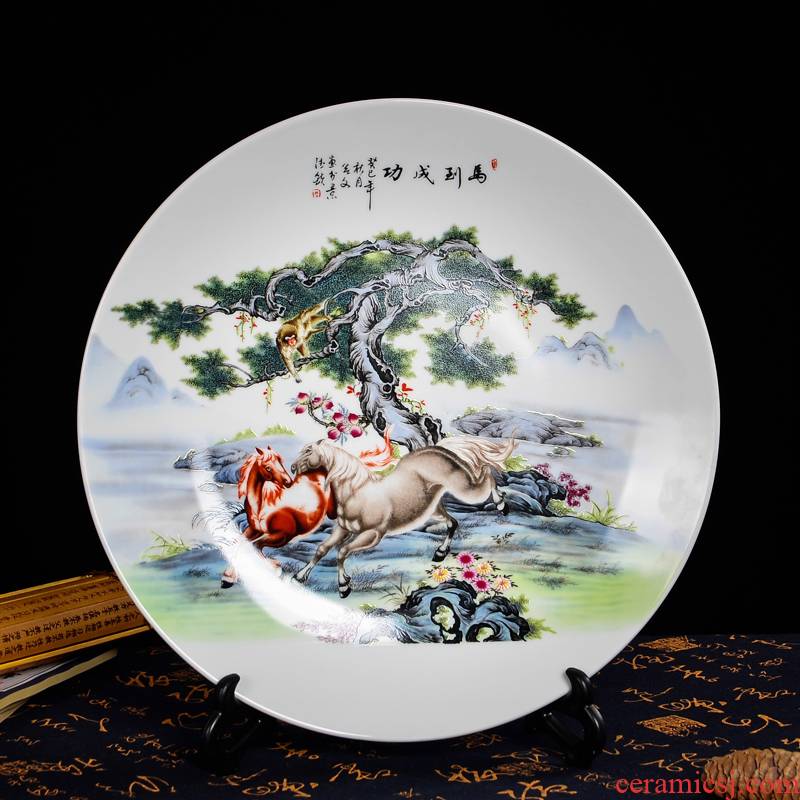 Cb78 decoration plate hanging dish modern Chinese style living room decoration desktop furnishing articles gifts of jingdezhen ceramics