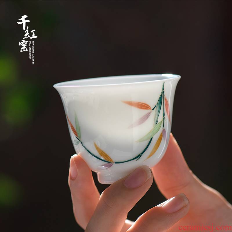 The Master sample tea cup cup of single CPU hand - made kung fu tea Chinese glaze colorful thin foetus drinking tea cup under small cups