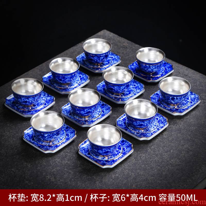 Blue and white porcelain sample tea cup single CPU kung fu tea jingdezhen single ceramic cups, small bowl is built masters cup