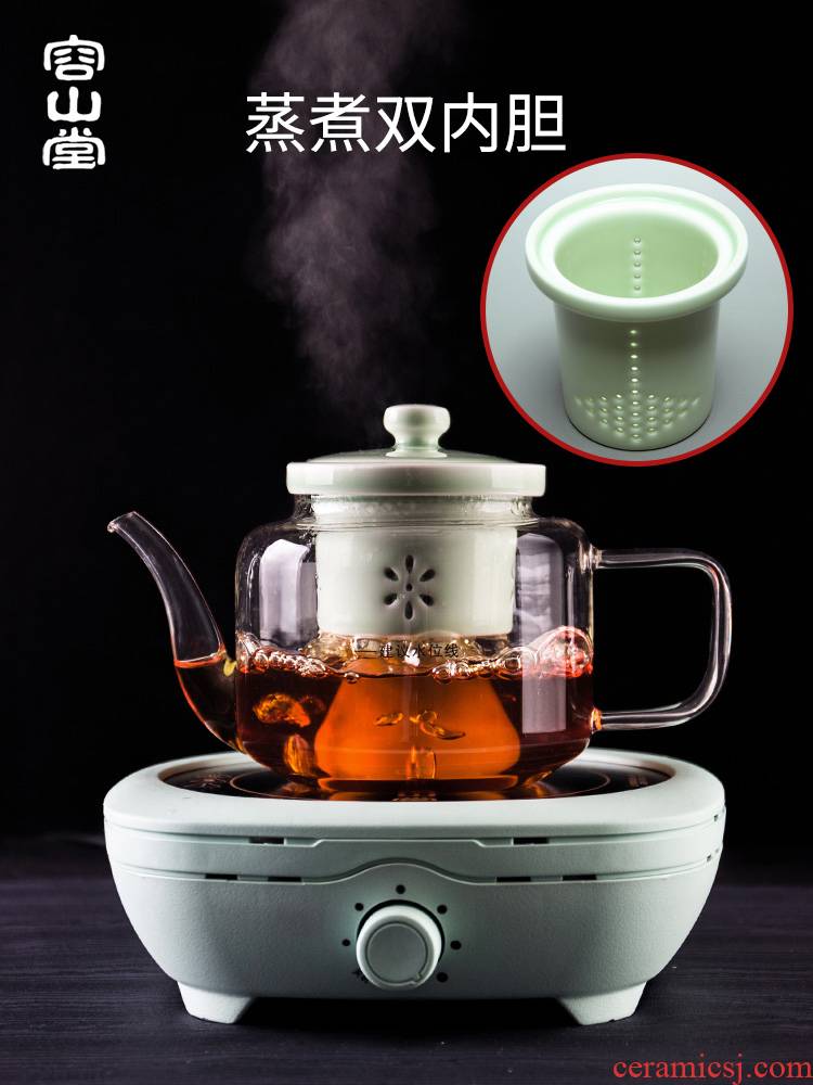 RongShan hall glass teapot tea boiled tea steamer automatic steam black tea pu - erh tea with electricity TaoLu tea stove