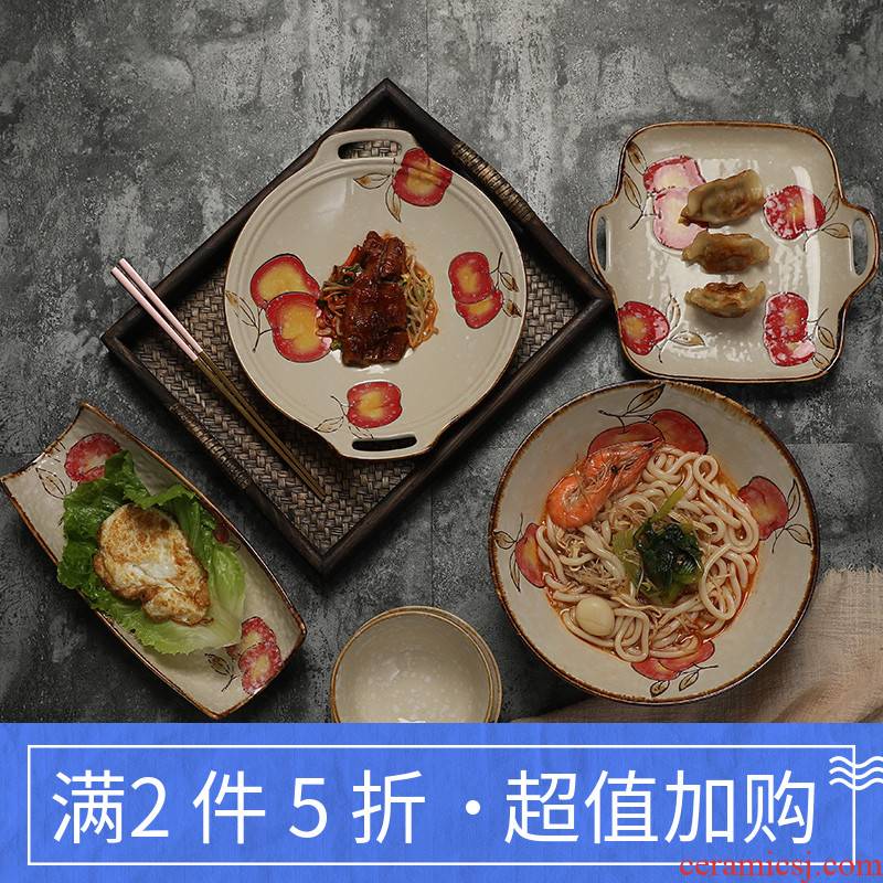 Japanese and wind household contracted ceramic rice bowl bedding face small bowl of soup bowl dish dish dish tableware retro hotel
