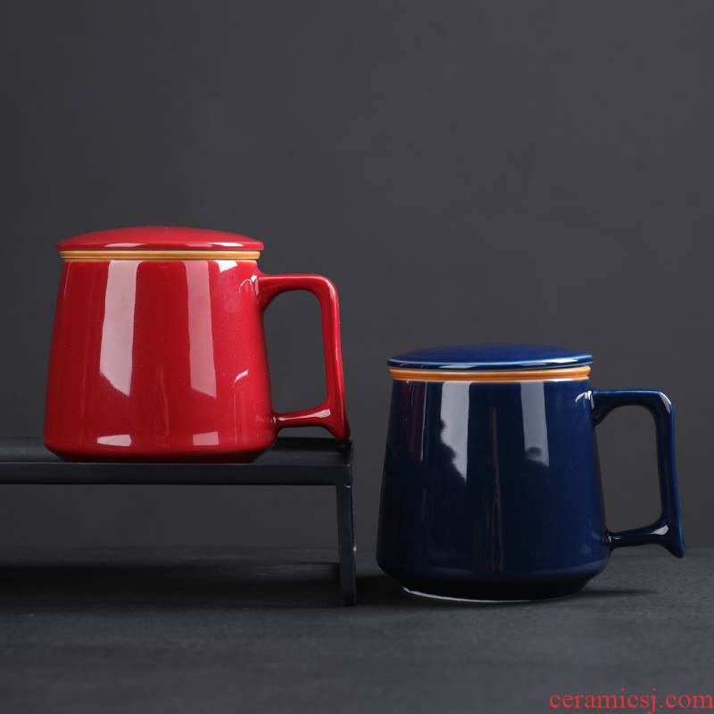 Poly real (sheng ceramic office keller cup tea cup with personal cup cup tea cup with cover cup tea separation