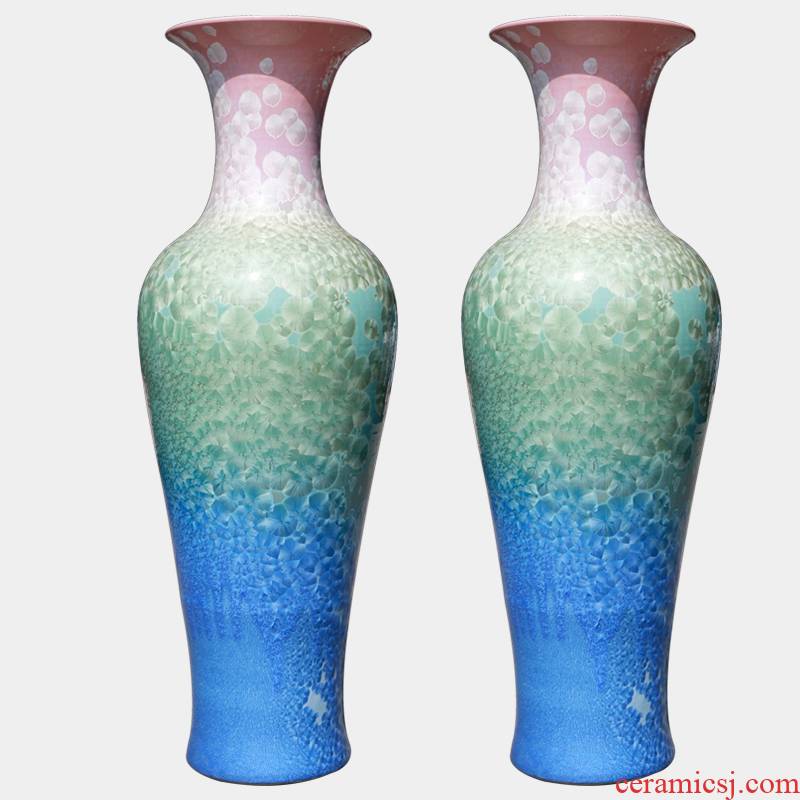 Jingdezhen ceramics crystalline glaze of large vase household hotels sitting room adornment ornament