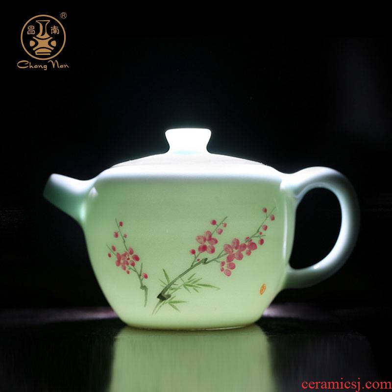 Chang south little teapot jingdezhen kung fu tea set jade porcelain hand - made ceramic teapot mini small single pot making tea