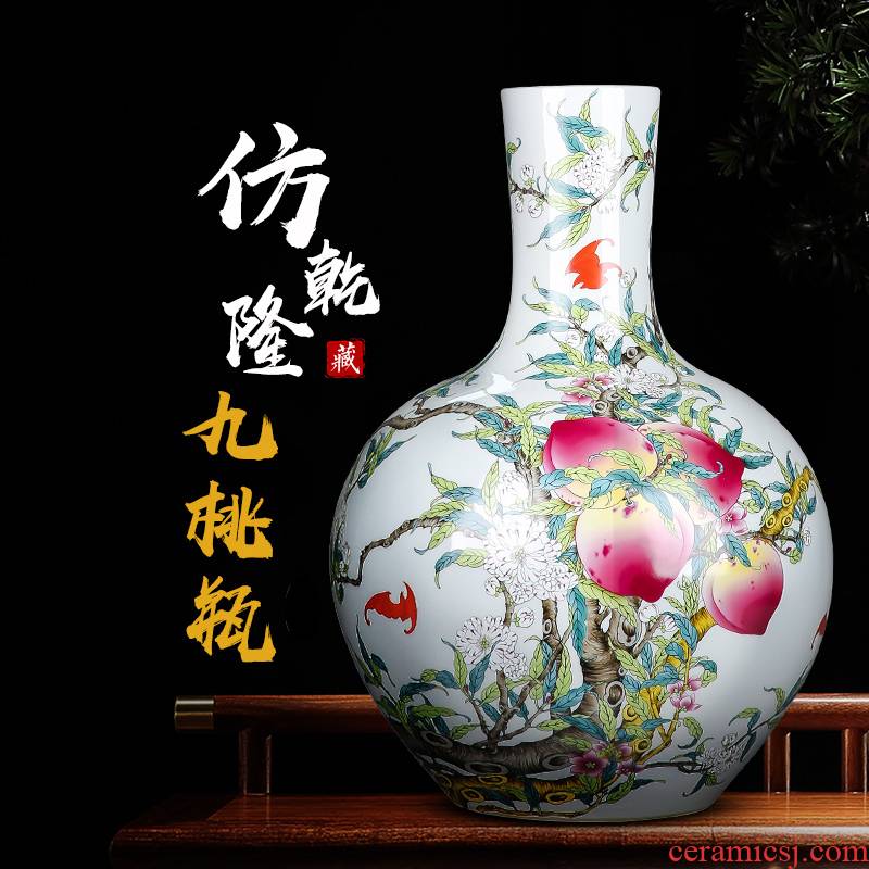 Jingdezhen ceramics vase large sitting room place flower arrangement of Chinese style restoring ancient ways home wine TV ark, adornment