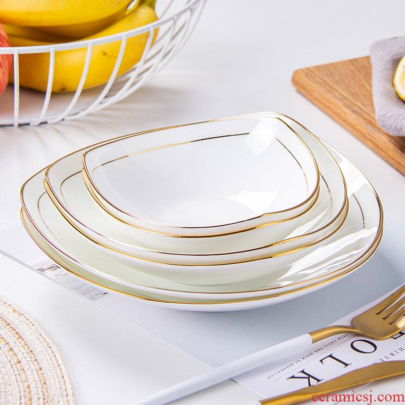Is rhyme jingdezhen ceramic tableware plate triangle salad plate ipads China 0 fruit the up phnom penh abnormity pasta dishes