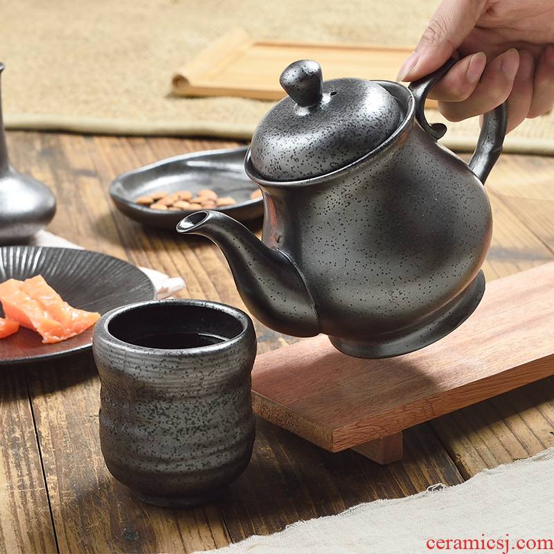 Three points of Chinese style glaze color cold pot cup pot dish Three - piece pure color of household ceramic tea set teapot