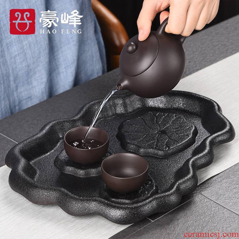 HaoFeng household utensils suit dry stone tea tray kungfu tea taking of household ceramics terms drainage type contracted tea table