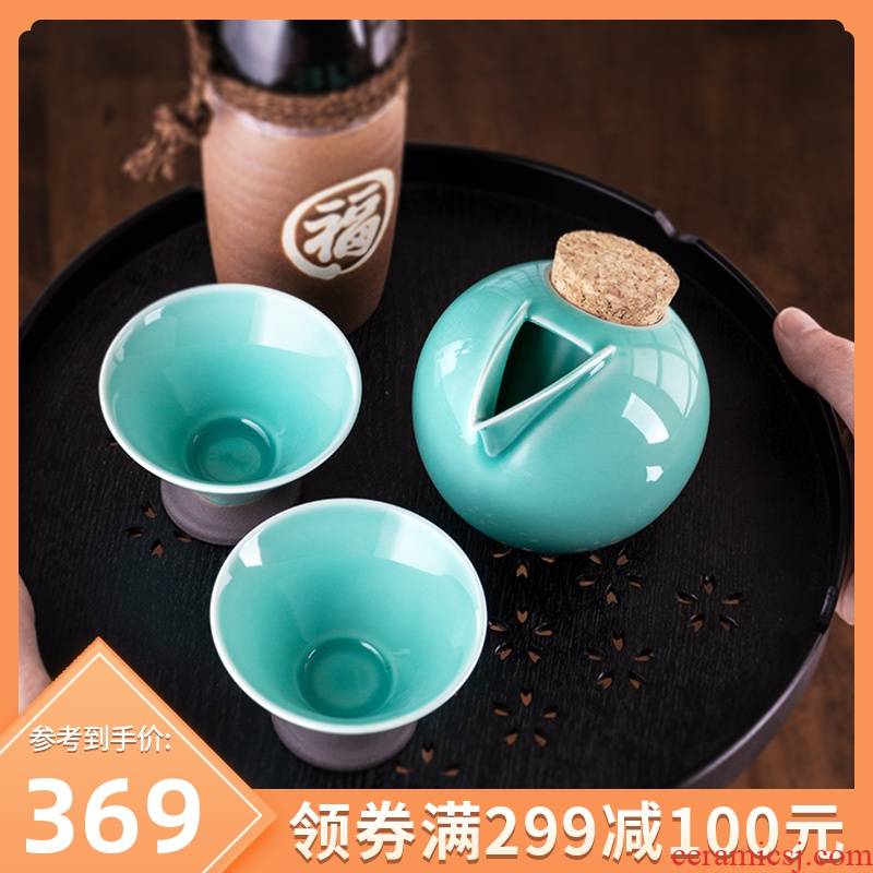 Meinung burn Japanese sake wine suits for ceramic wine home under the glaze color creative wine cooler hip suits for