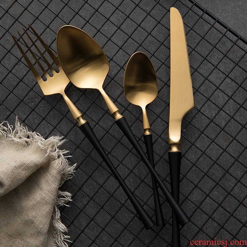 TaoDian 304 stainless steel steak knife and fork household western - style food tableware suit European knife and fork spoon full set of tableware