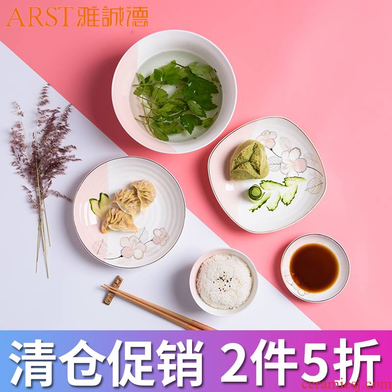 Ya cheng DE Japanese dishes, ceramic tableware portfolio fashion creative household bowl bowl plate of the spoon