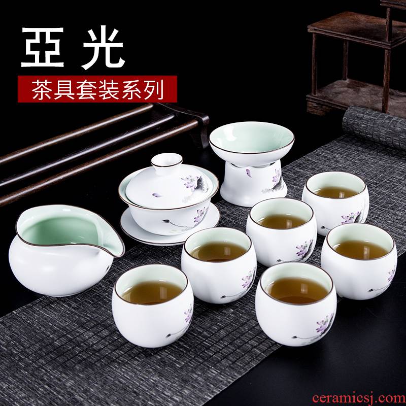 The Visitor ronkin Japanese kung fu tea set office contracted tea ceramic cups household the teapot