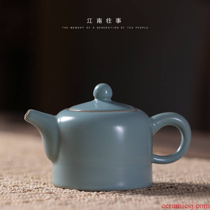 Jiangnan past northern song dynasty porcelain shamrock another pot of ceramic teapot kung fu tea set little teapot single pot of your up