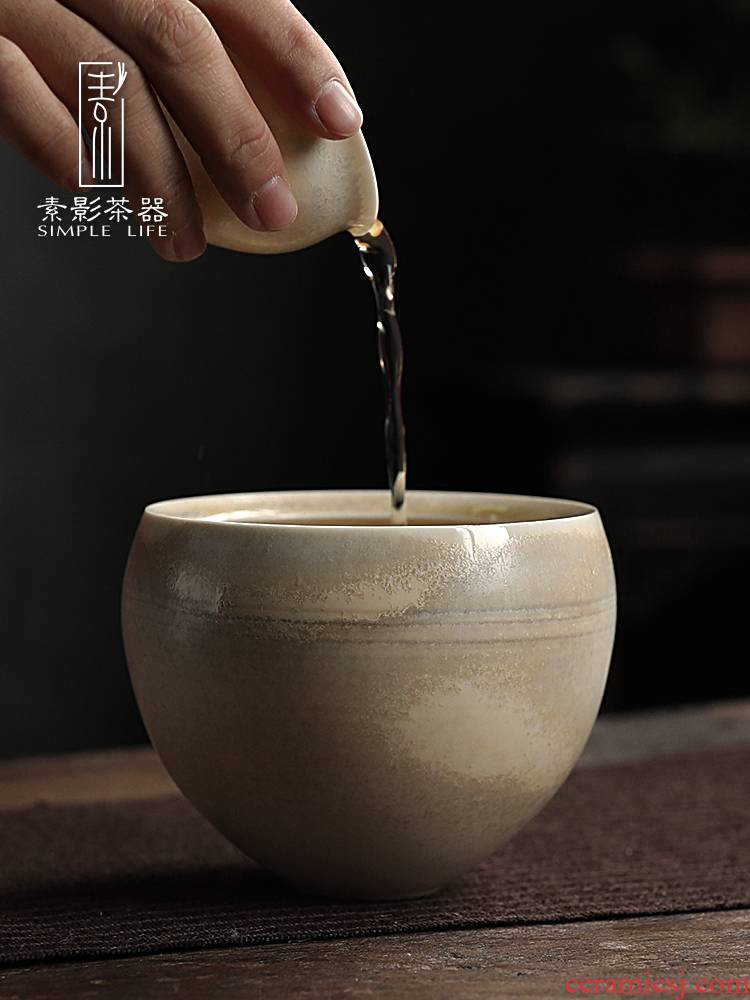 Element we hand washing plant ash glaze ceramic tea kungfu built water up antique tea cups to wash to autumn haze