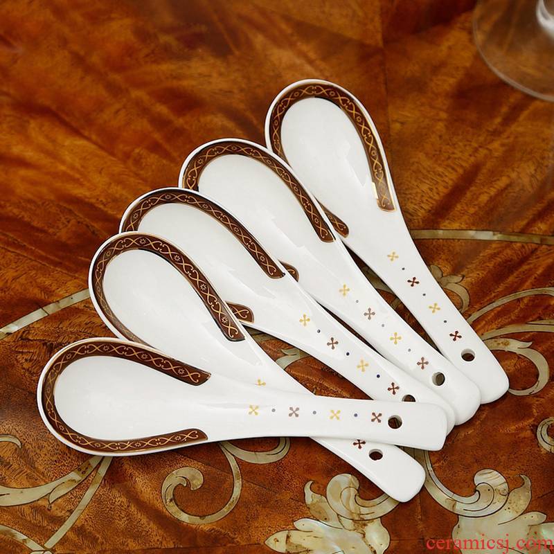 Creative move ipads porcelain run ceramic tableware small run rice spoon ladle long - handled spoon pony