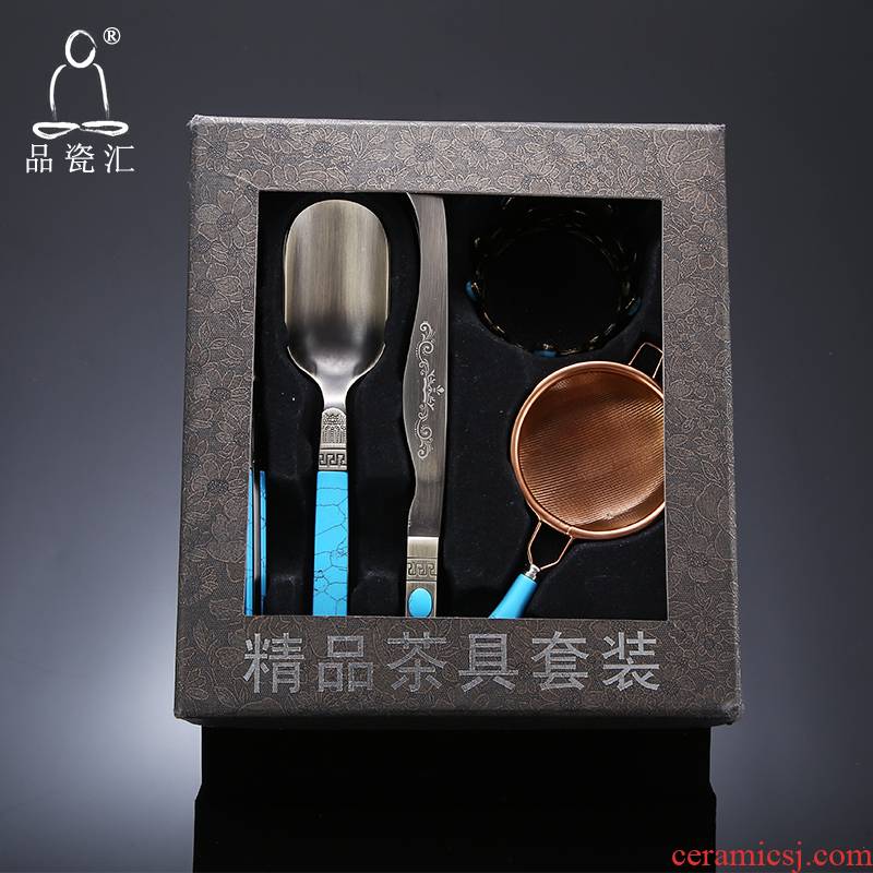 The Product porcelain collect antique tea accessories teaspoon of tea leaves clip tweezers tea knife) turquoise boutique tea sets