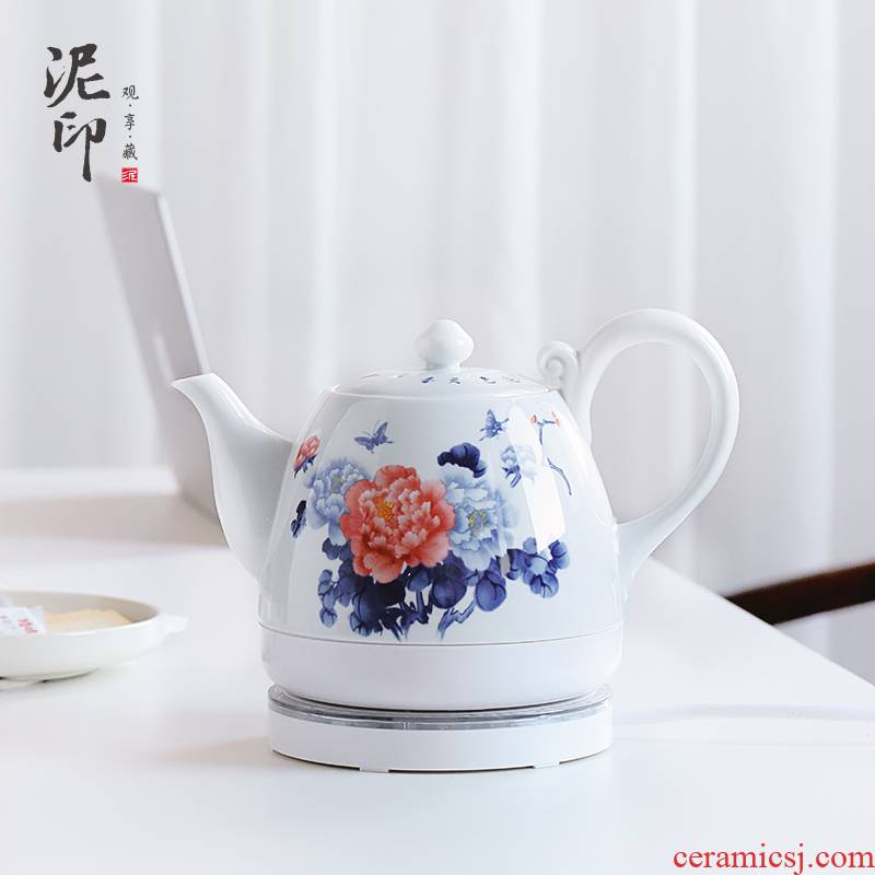 Ceramic teapot mud seal home intelligent kettle thermostat electric pot little teapot automatic electric kettle