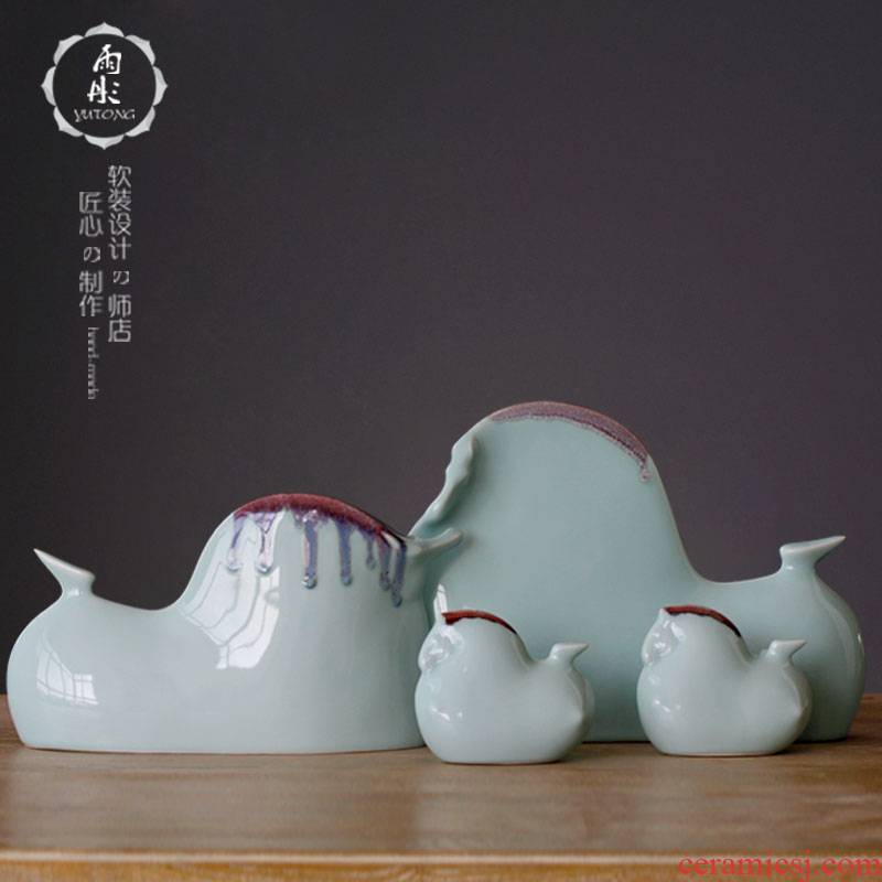 Rain tong home furnishing articles | jingdezhen porcelain ceramic its shadow green up horse craft gift household act the role ofing is tasted furnishing articles