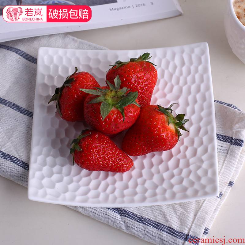 Ipads China western food of afternoon tea all the irregular square contracted creative relief of household ceramic dish dish dish
