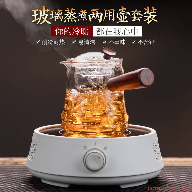 Thickening large - capacity glass pot of household cooking steaming kettle boil water curing pot of tea, the electric TaoLu high - temperature steam pot