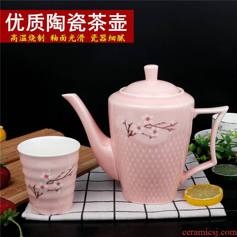 Relief type jade porcelain ceramic teapot cold ceramic kettle pot with porcelain teapot European cups water pot of tea
