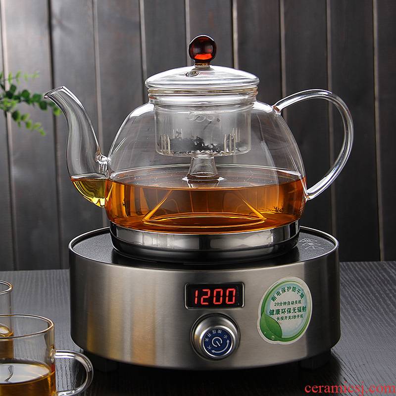 Steam cooked tea pot set high temperature resistant glass special white tea tea steamer induction cooker heating small electric TaoLu household