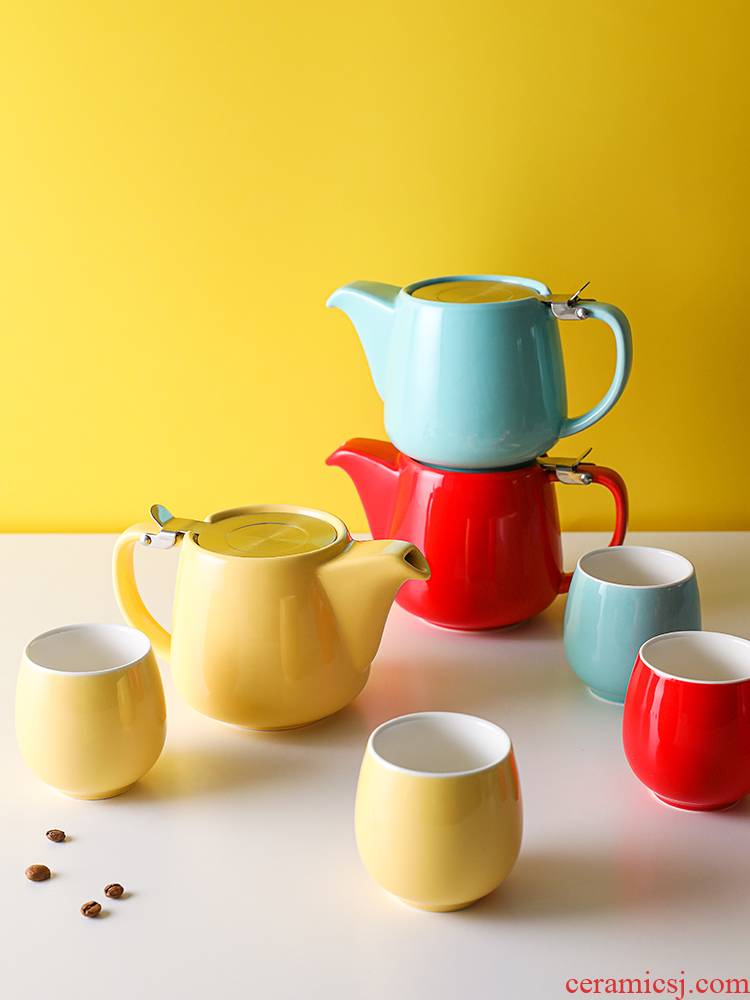Boss the month summer know simple ceramic teapot Nordic new coffee pot home tea tea kettle filter tea set