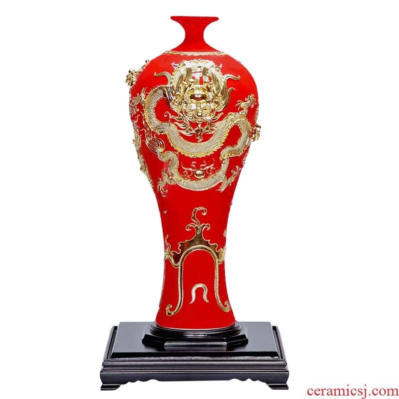 Really sheng Chinese style style paint line carve red ceramics festival longteng times big sitting room furniture business office