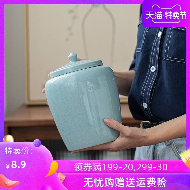 Caddy fixings portable elder brother up with ceramic seal tank mini size of household moistureproof travel POTS tea box storehouse