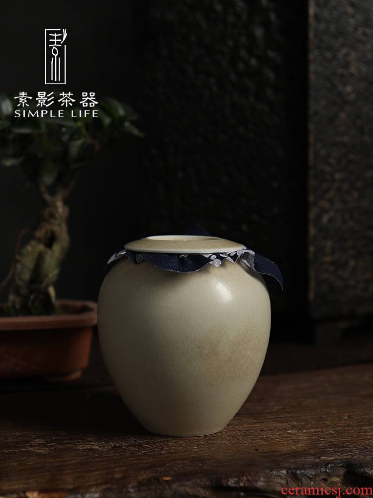 Plain film checking ceramic tea pot plant ash glaze sealing storage POTS variable CangQiuLan antique tea tea