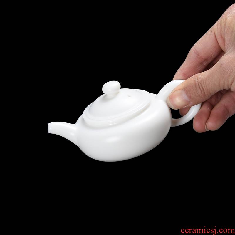 Jun ware unglazed teapot dehua white porcelain household contracted white kung fu ceramic tea, suet jade porcelain xi shi pot
