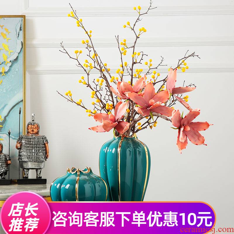 Sitting room place light household act the role ofing is tasted much ceramic vase Europe type TV ark, dry flower vases porch decorate the table