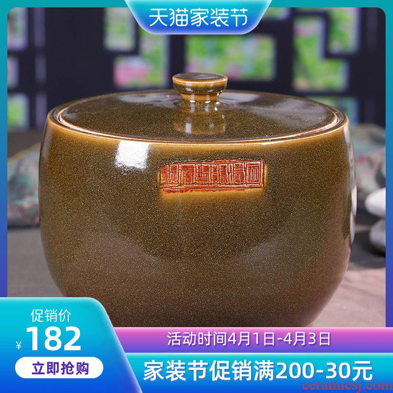 Jingdezhen ceramic grain storage tank food grains, sealed as cans household caddy fixings receive a case storage tanks