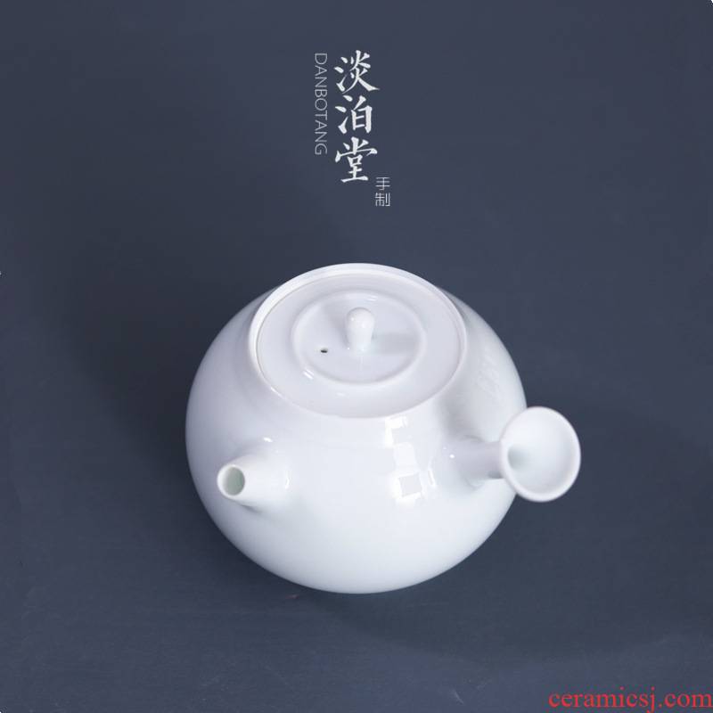 Poly real view jingdezhen sweet white glaze ball hole need side teapot tea white porcelain craft ceramic filter household utensils