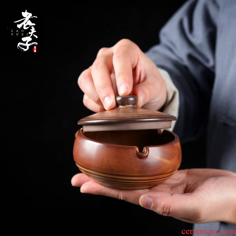 Creative size ashtray Chinese style restoring ancient ways move windproof ceramic ashtray home sitting room tea table office