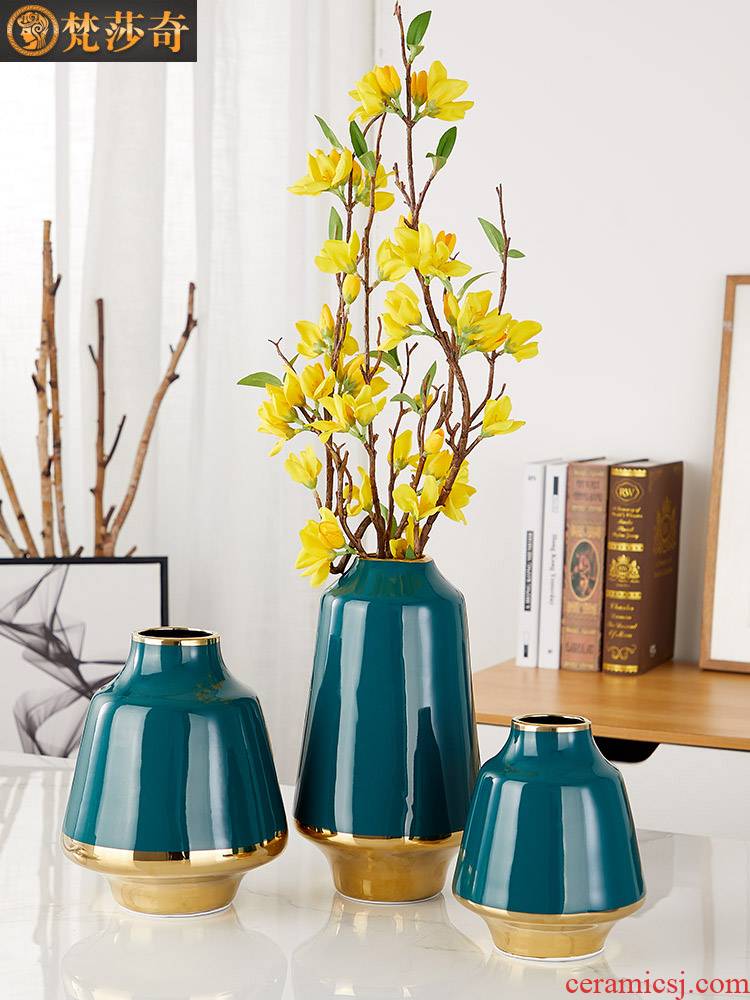 American vase Nordic creative furnishing articles contracted ceramic flower arranging dried flowers sitting room adornment TV ark type decoration
