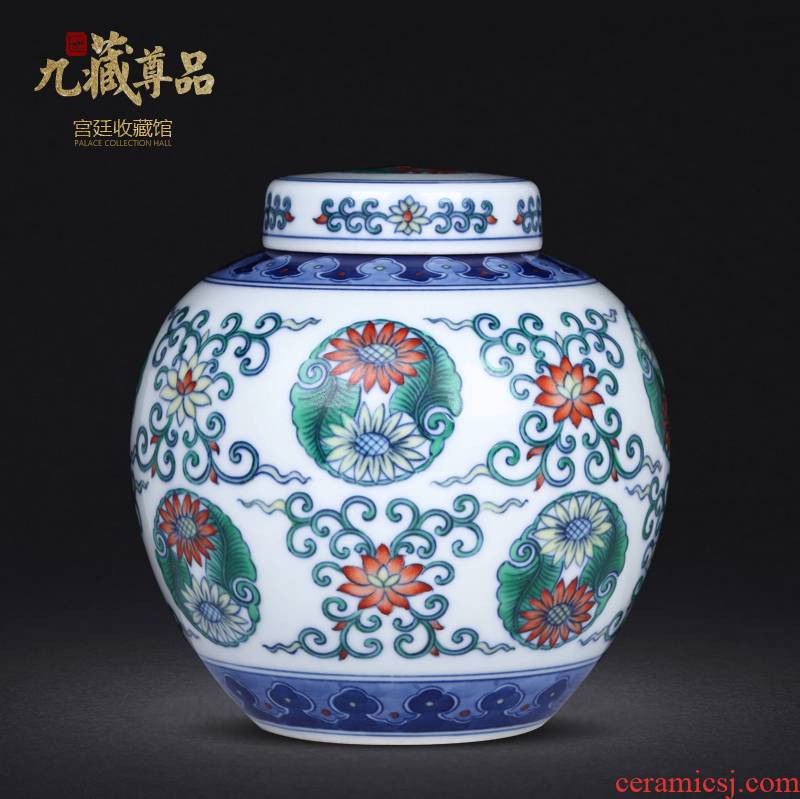 Antique hand - made porcelain dou CaiTuan by tea pot sitting room furniture study of jingdezhen ceramics decoration furnishing articles