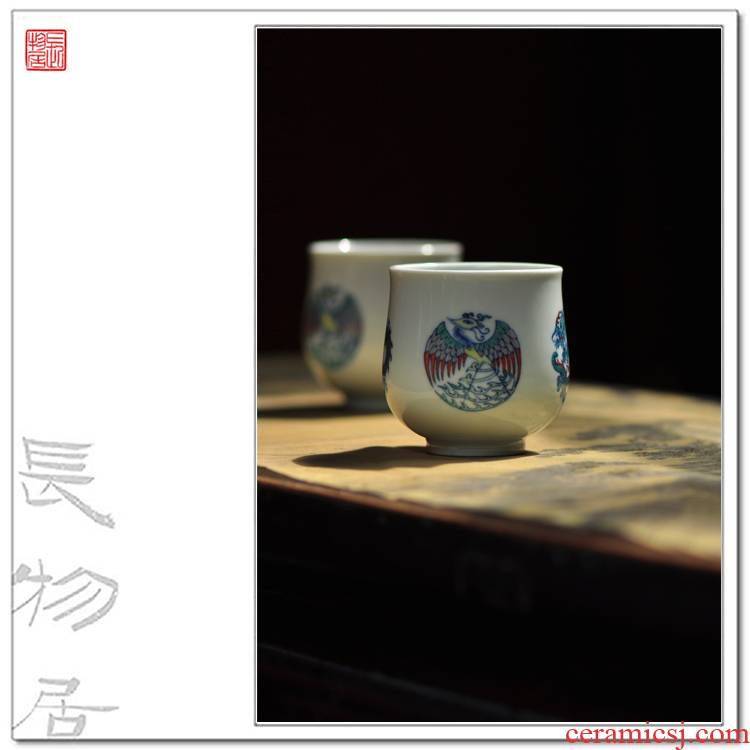 Offered home - cooked at flavour hand - made bucket CaiTuan dragon group chicken jingdezhen archaize ceramic cups tea master sample tea cup