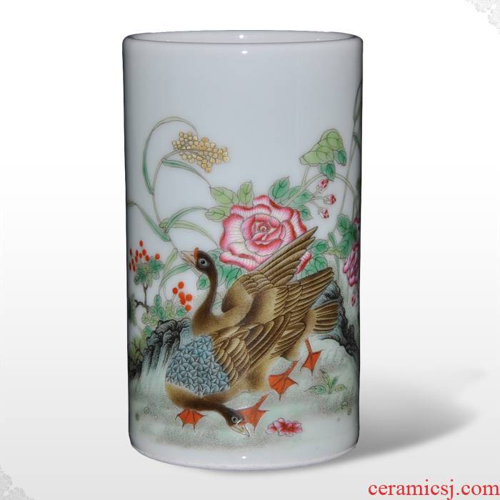 Offered home - cooked in jingdezhen ceramic gifts creative office colored enamel porcelain vase stationery four furnishing articles quality goods