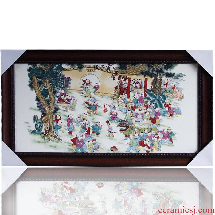 Jingdezhen ceramic central scroll the ancient philosophers figure porcelain plate painting murals murals have Chinese style of sitting room adornment hc - q2