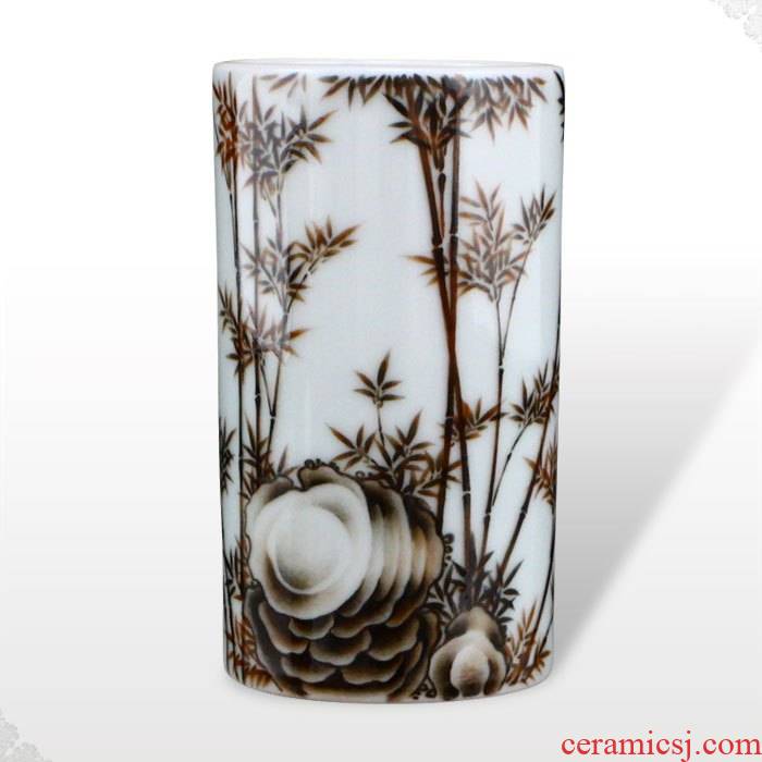 Offered home - cooked hand archaize of colored enamel porcelain in jingdezhen stationery pen container with furnishing articles 【 -- gasp 】 the collection