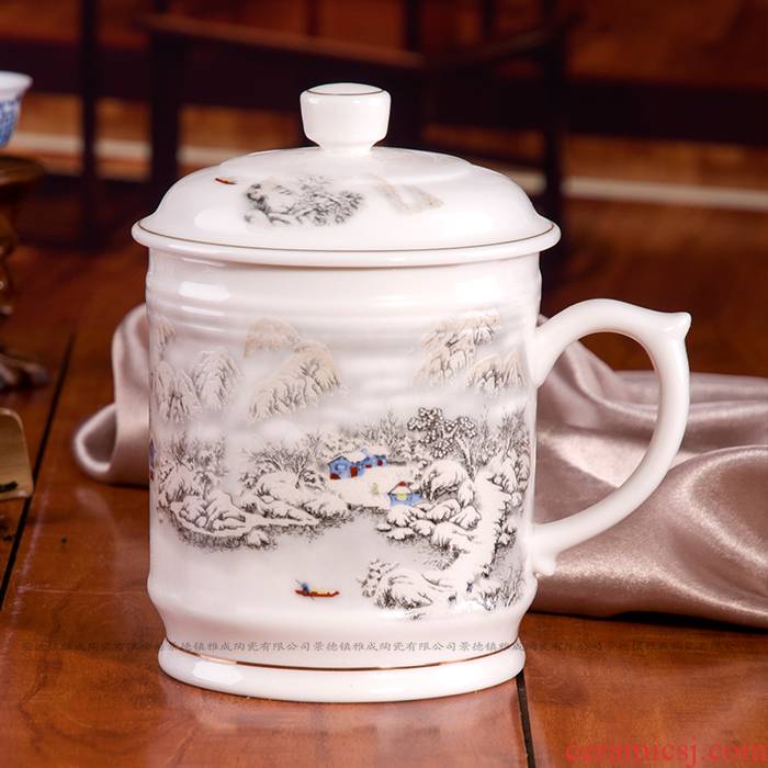 Jingdezhen ceramics large ipads porcelain cup with cover office man a cup of tea cups porcelain cup