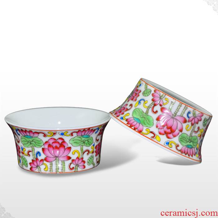 Offered home - cooked in jingdezhen porcelain tea cups sample tea cup hand - made ceramic colored enamel glass cup