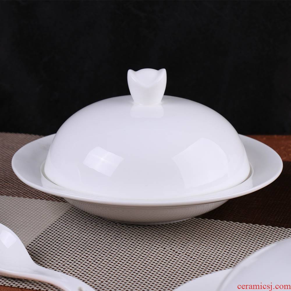 Can is home ceramic spherical cup cover plate of the abalone cup white tableware tureen offer them with cover