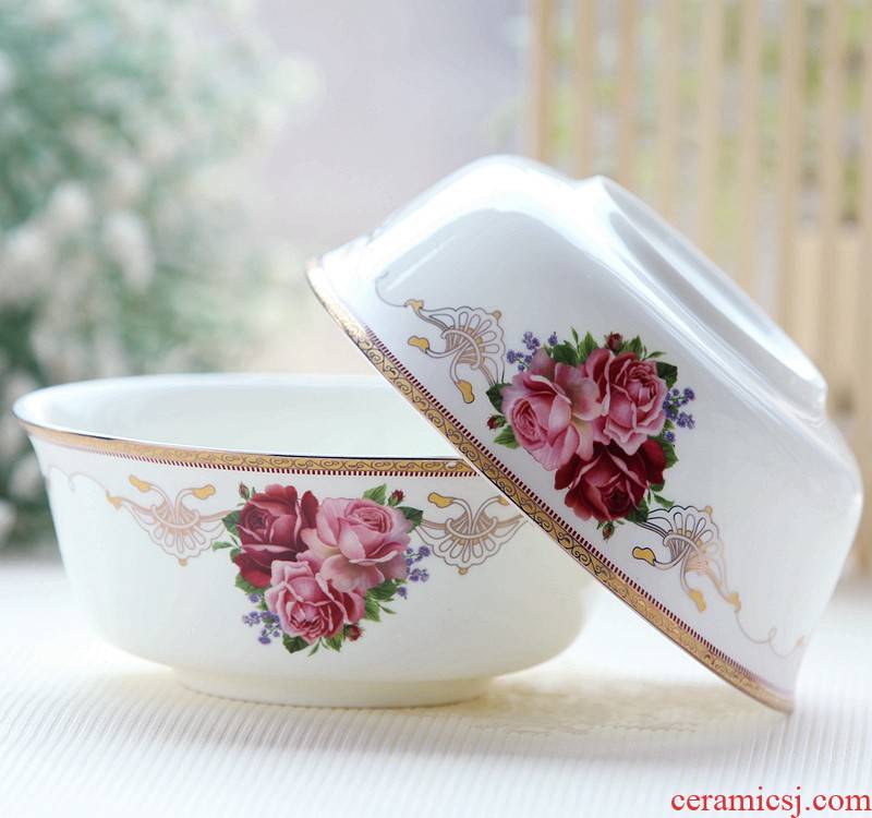 Korean creative 6 inches mercifully rainbow such use ceramic bowl suit ipads bowls of rice bowl bowl bowl cutlery set
