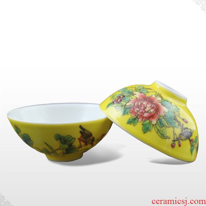 Offered home - cooked in jingdezhen kung fu tea cup, tea bowl sample tea cup hand - made tea light pastel color glaze porcelain