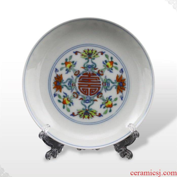 Offered home - cooked furnishing articles hand - made porcelain in jingdezhen bucket color porcelain tableware plate dish plate decoration plate by hand