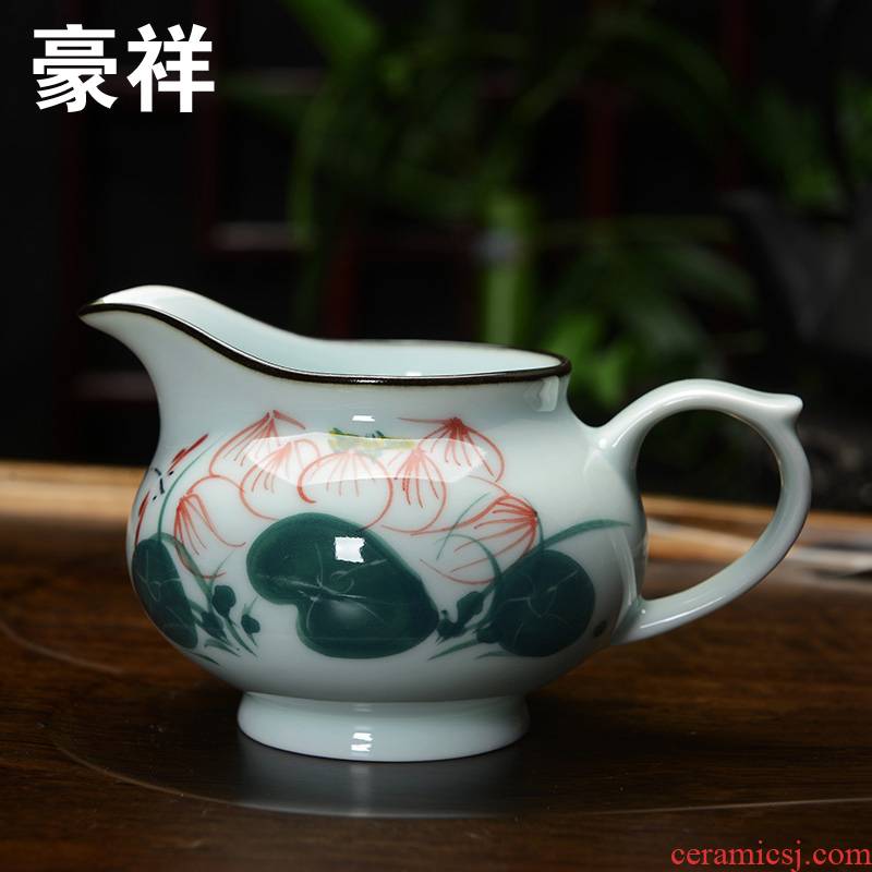 Howe auspicious celadon hand - made of hand - made points fair keller of tea ware sea hand - made ceramic tea tea set