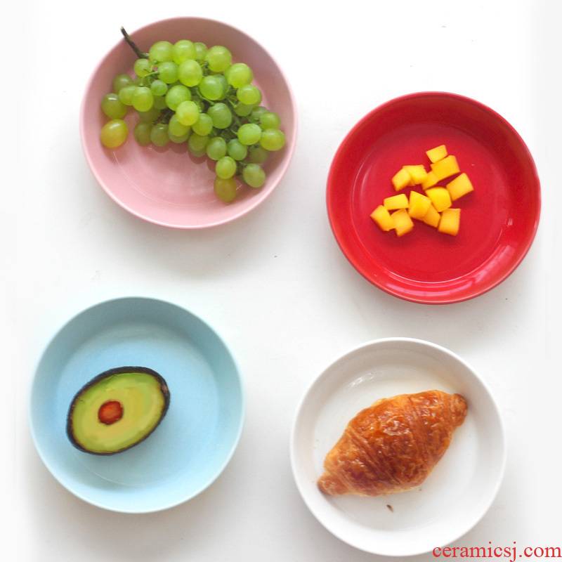 Sweet candy color Japanese ceramics tableware dishes creative breakfast dish dish plate ipads plate snack fruit plate